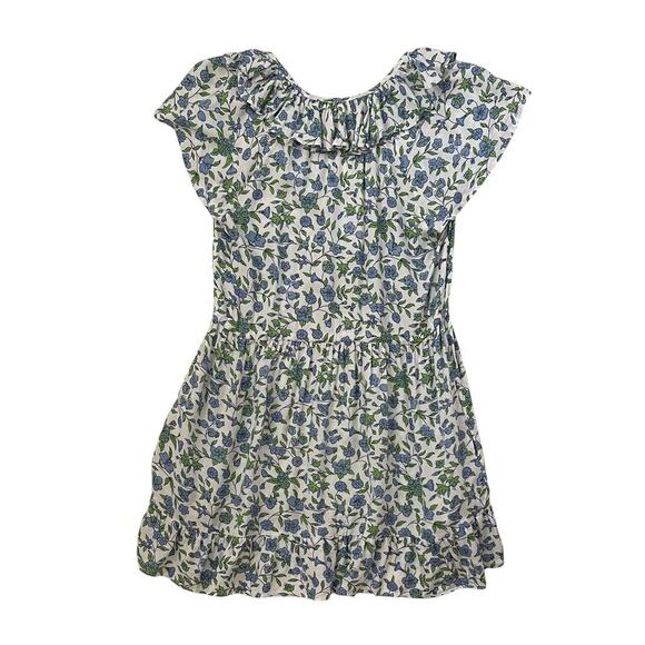 Banjanan Mini Dress - Green Blue Whte - Tie Waist - Floral - Size XS - Picture 2 of 3